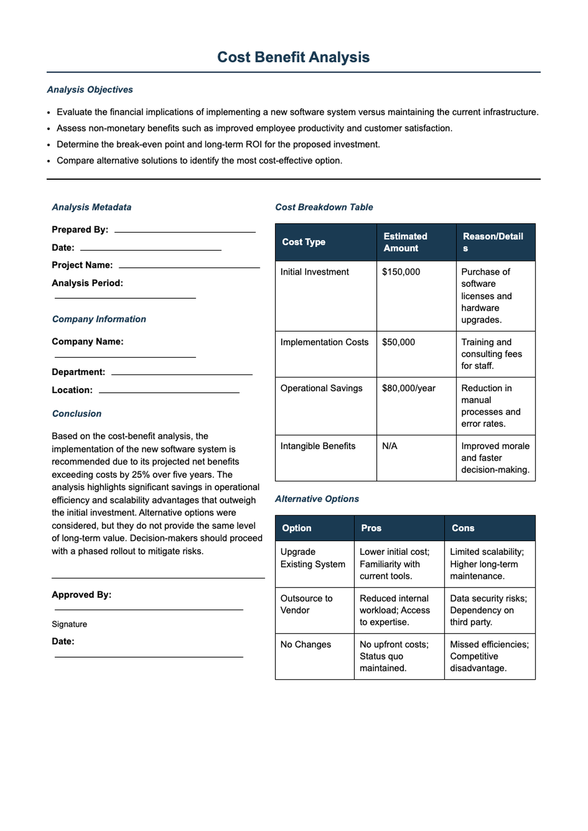 Cost Benefit Analysis preview